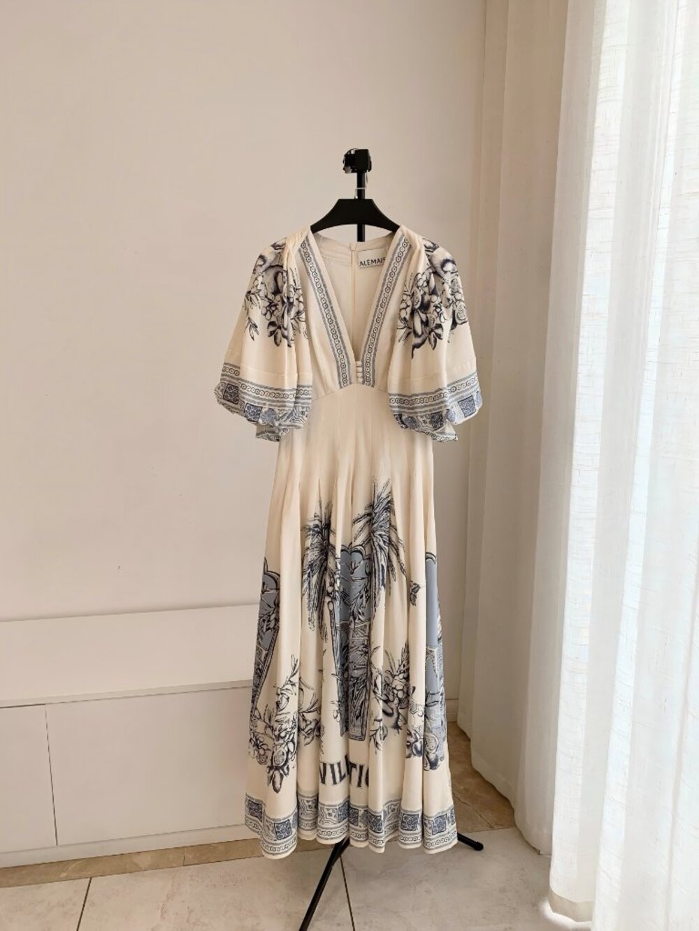 ALEMAIS V-neck patterned mini dress - Picture 8 of 12